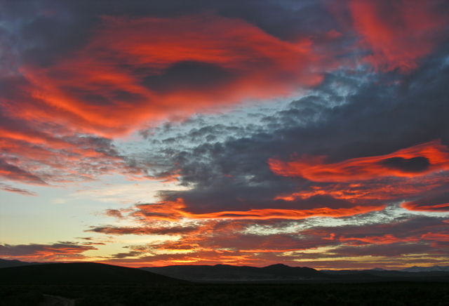 Sunset in Butte Valley. Central Nevada. Copyright Ralph Maughan